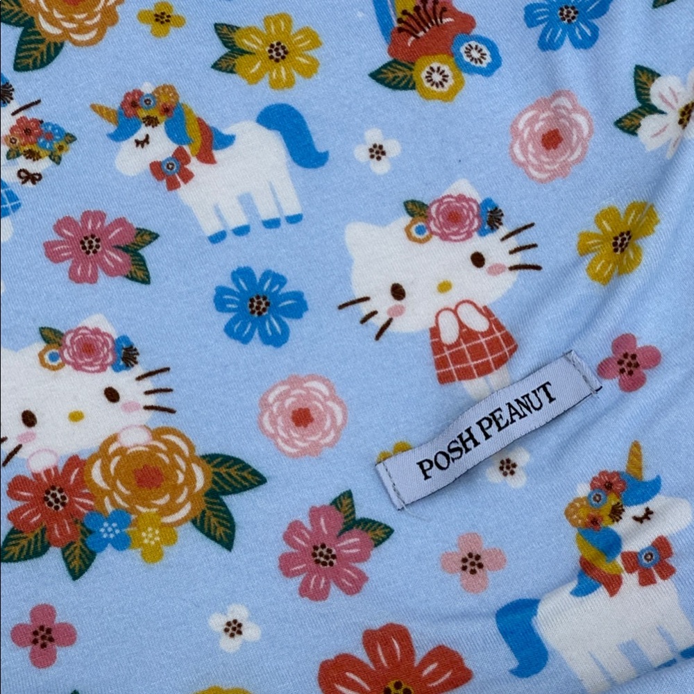 Posh Peanut Blue and Pink Bibs with Whimsical Floral Design